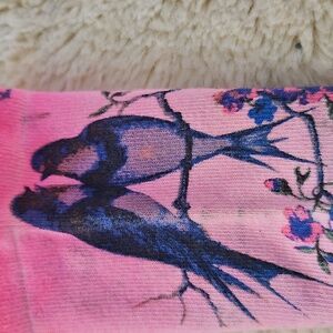Magnolia Pearl Pink Valentine Pink Live Birds Floral Socks
